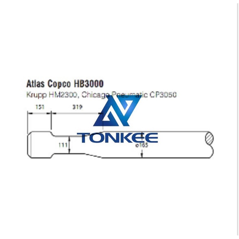 Buy Atlas Copco HB3100 Tool 165mm chisel hydraulic hammer breaker | Partsdic®