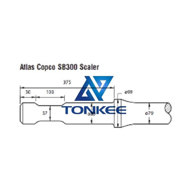 China Atlas SB300 Scaler Tool 80mm chisel hydraulic hammer breaker | Partsdic®