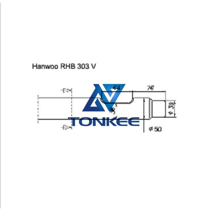  Hanwoo RHB 303 V Tool 50MM, chisel hydraulic hammer breaker | Partsdic® 