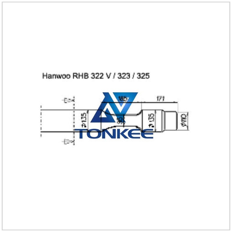 Hanwoo RHB 322 V 323 325, Tool 135MM, chisel hydraulic hammer breaker | Partsdic®