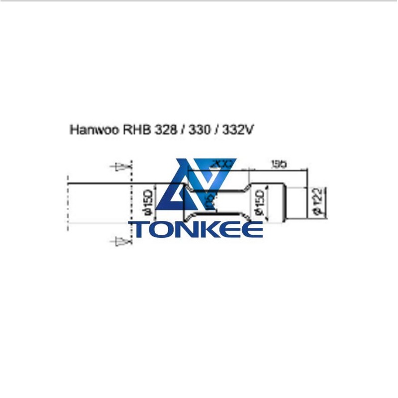 Hanwoo RHB 328 330 332 V, Tool 150MM, chisel hydraulic hammer breaker | Partsdic®