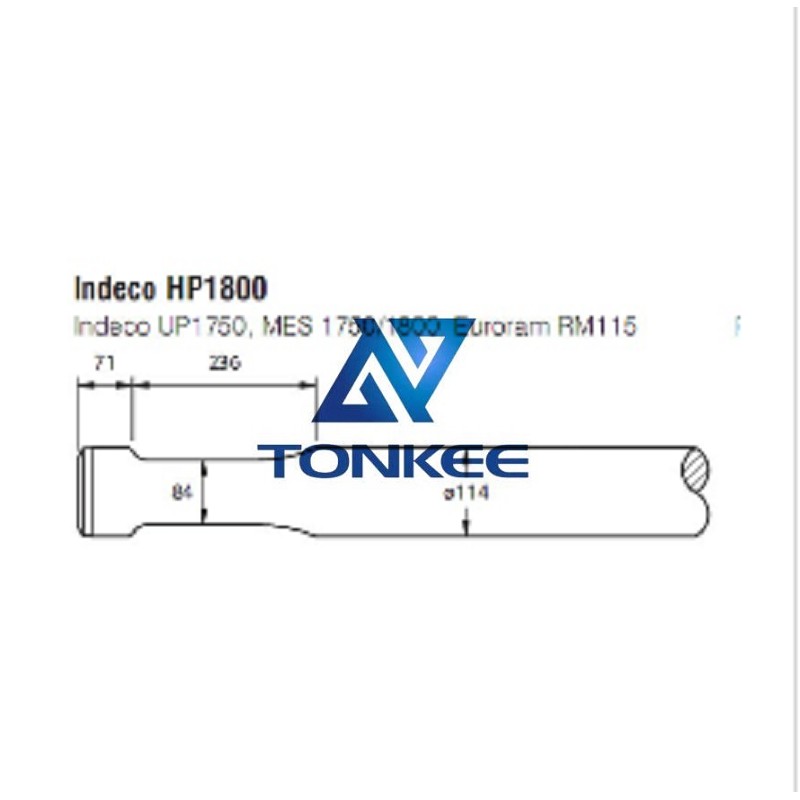 Indeco HP1800 Tool 114MM, chisel hydraulic hammer breaker | Partsdic® 