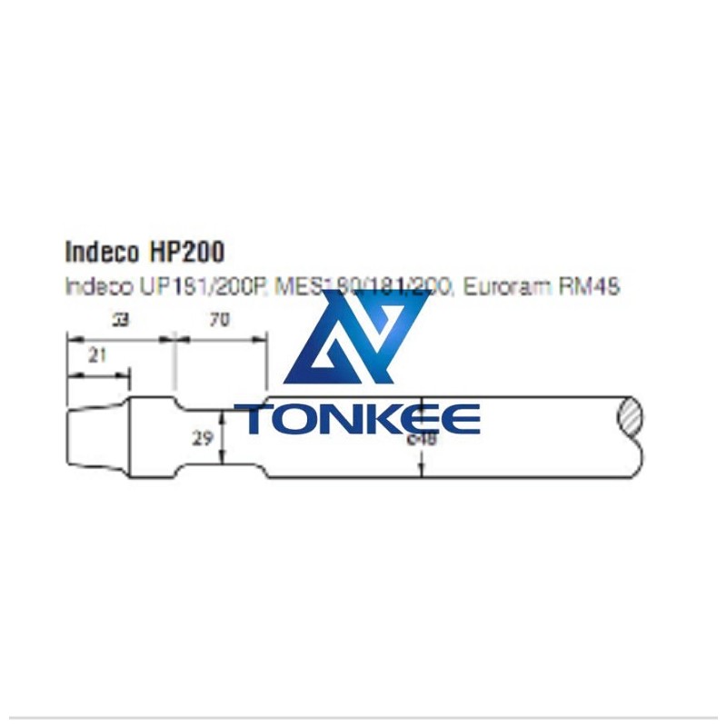  Indeco HP200 Tool 48MM, chisel hydraulic hammer breaker | Partsdic®