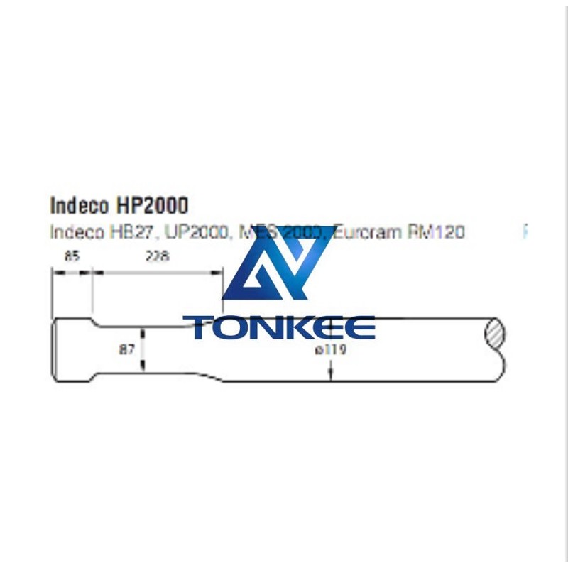  Indeco HP2000 Tool 119MM, chisel hydraulic hammer breaker | Partsdic®