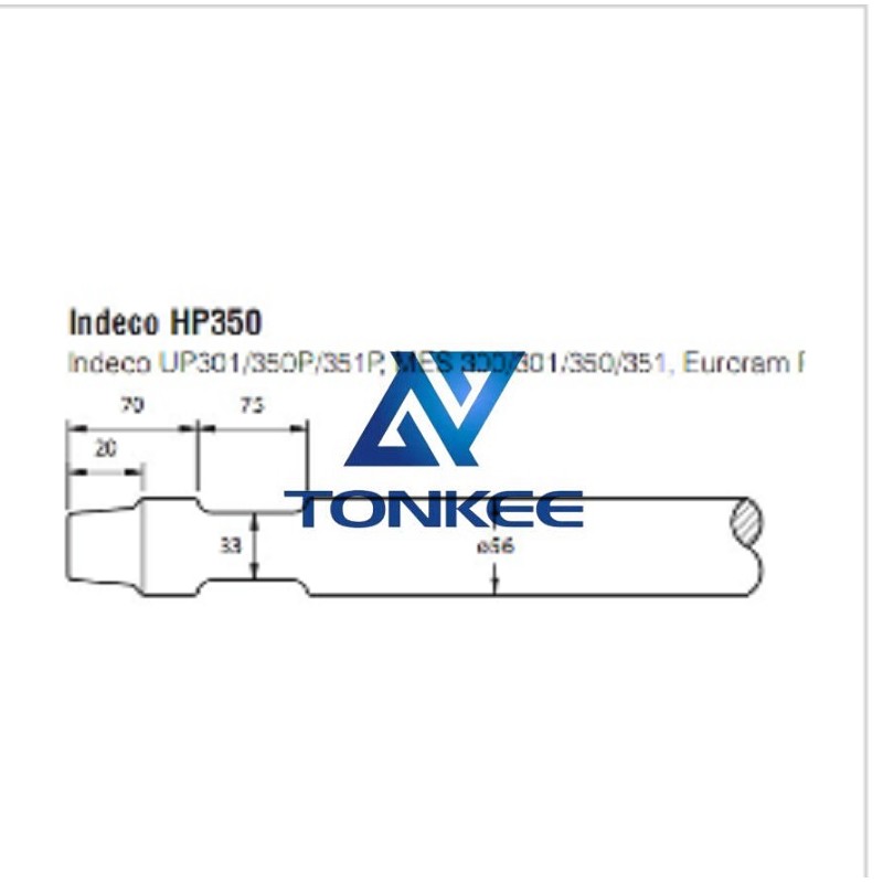Indeco HP350 Tool 56MM, chisel hydraulic hammer breaker | Partsdic®