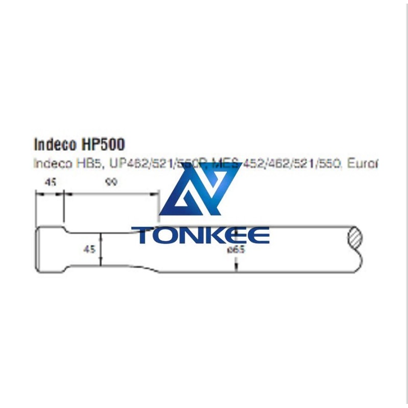 Indeco HP500 Tool 65MM, chisel hydraulic hammer breaker | Partsdic® 