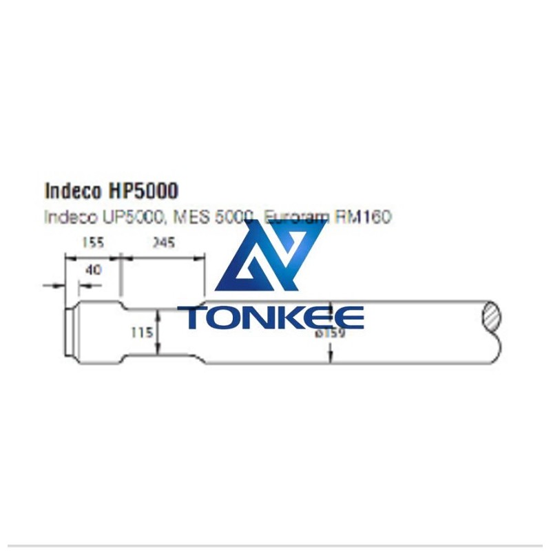 Indeco HP5000 Tool 159MM, chisel hydraulic hammer breaker | Partsdic®