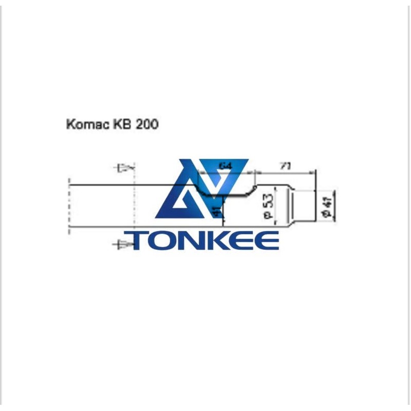  Komac KB200 53mm, chisel Hydraulic breaker pipe driver | Partsdic®