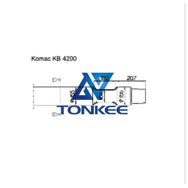 Komac rock breaker KB4200, blunt tool 155mm, chisel Hydraulic breaker pipe driver | Partsdic® 