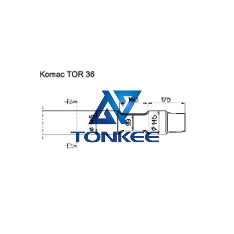 Komac rock breaker Tor36, flat tool 145mm, chisel Hydraulic breaker pipe driver | Partsdic® 