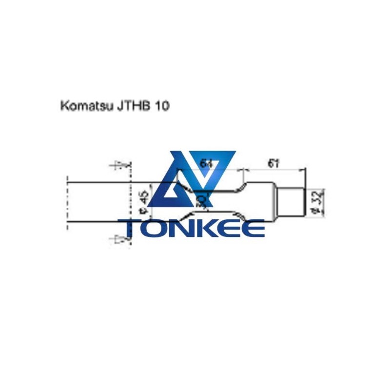 Komastu JTHB 10 TOOL 45MM, chisel hydraulic hammer breaker | Partsdic® 