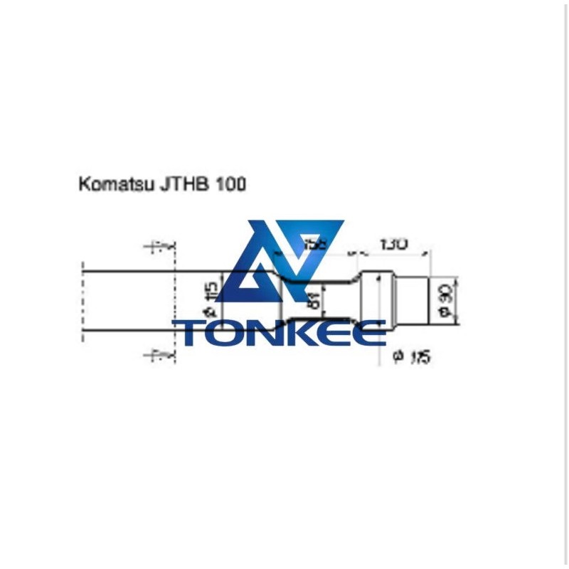 Komastu JTHB 100, Rock breaker flat end 115MM, chisel hydraulic hammer breaker | Partsdic® 