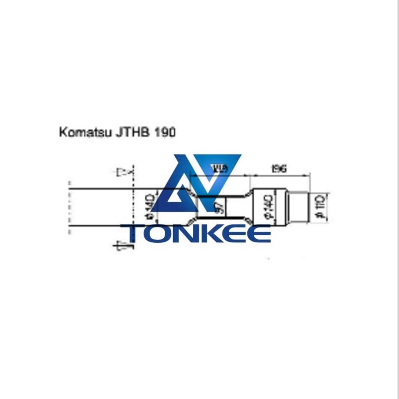 Komastu JTHB 190, Hydraulic breaker blunt, tool 140MM chisel | Partsdic® 