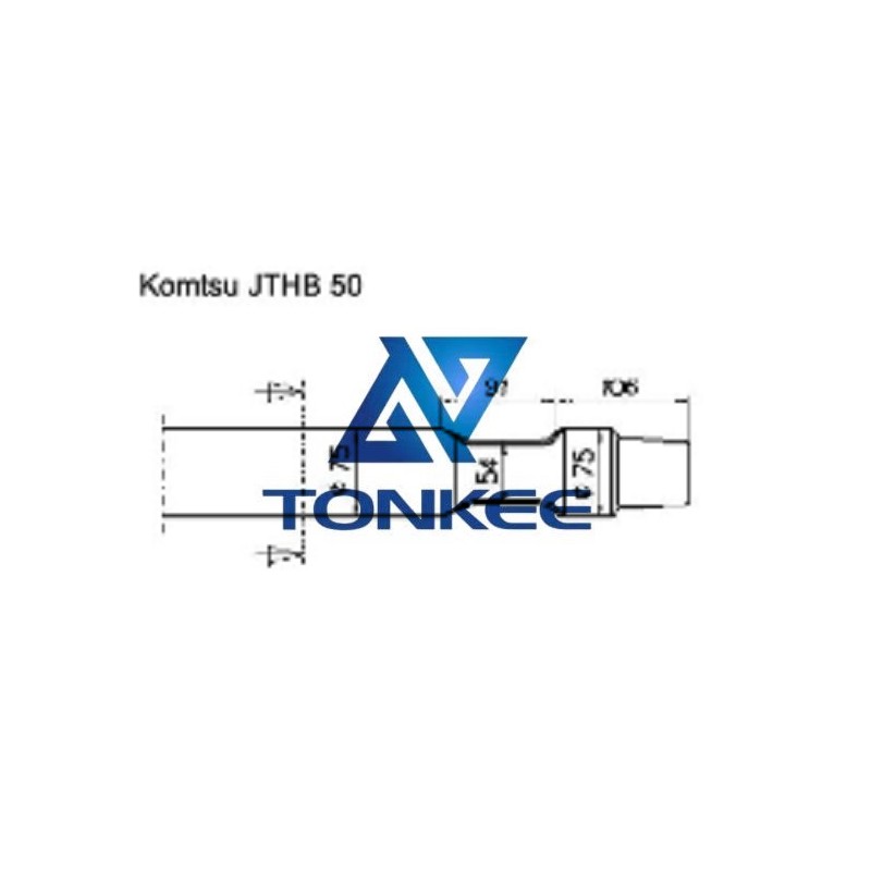 Komastu JTHB 50, Rock breaker moil tools 75MM, chisel hydraulic hammer breaker | Partsdic®