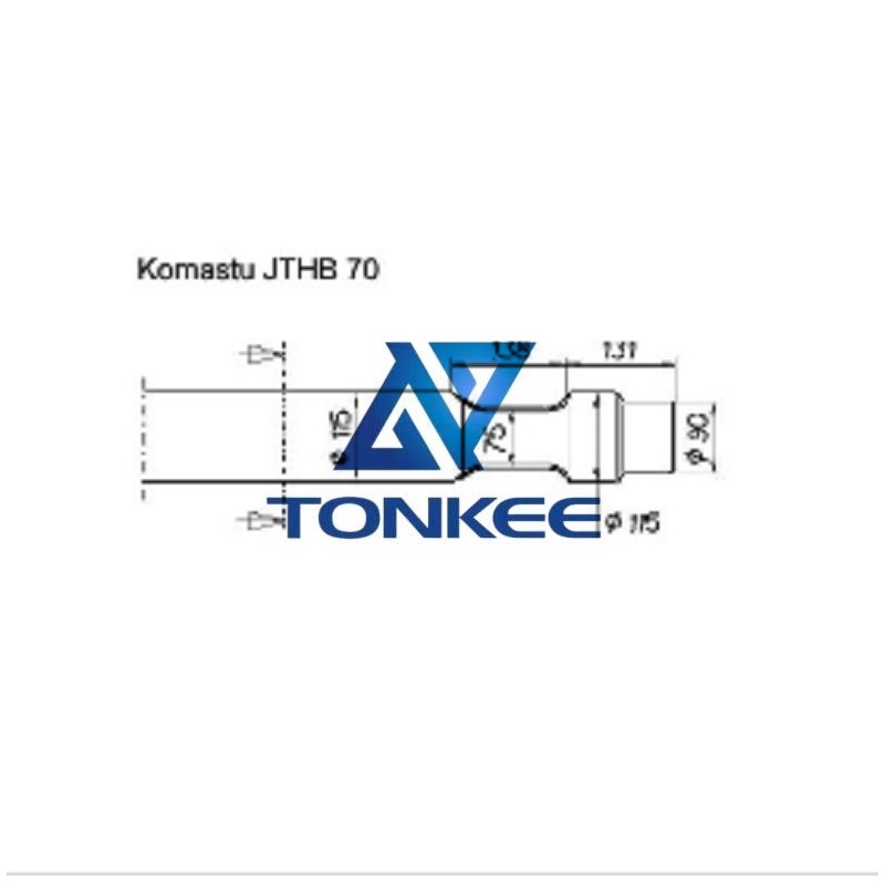 Komastu JTHB 70, Rock breaker flat tools 115MM, chisel hydraulic hammer breaker | Partsdic® 