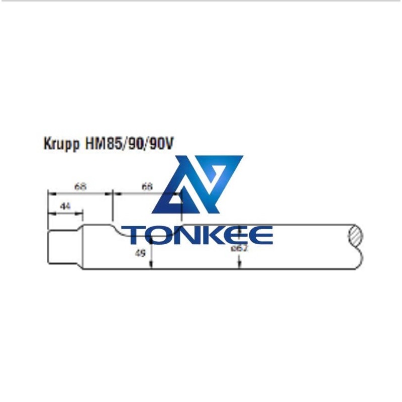 Krupp HM859090V Rock, breaker moil point tool 62mm, chisel Hydraulic breaker pipe driver | Partsdic®