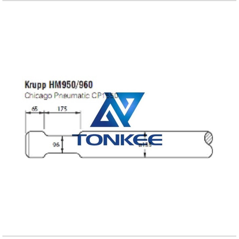 Krupp HM950960 135mm, chisel Hydraulic breaker pipe driver | Partsdic®