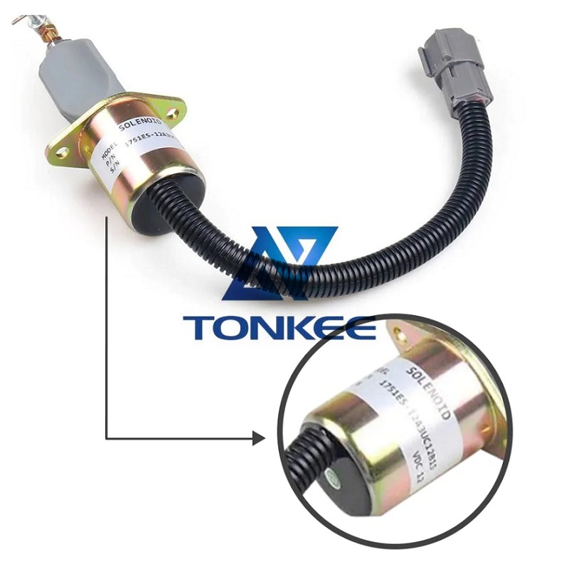 OEM Fuel Solenoid 129953-77811 1751ES-12A3UC12B1S SA-4673-S for Hyundai R55-7 R60-5 Volvo EC55 ECR88 Yanmar Vio55 Vio75 Engine 4TNV94 4TNE94L 4TNV98 | Tonkee®